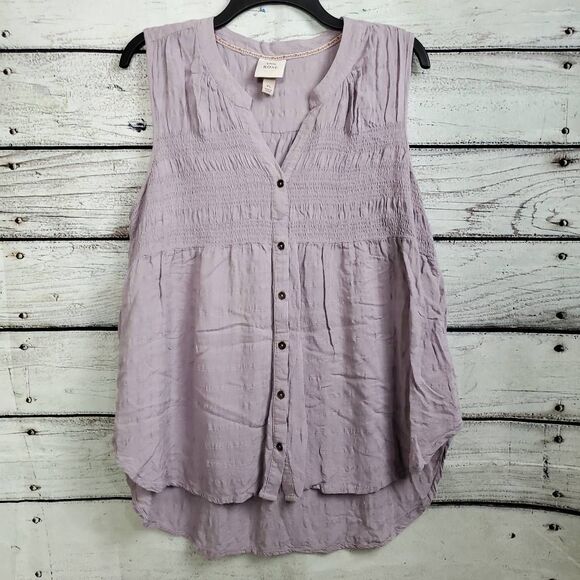 Knox Rose Brand Women's Lavender Sleeveless Tunic With Buttons Size-XL - Picture 1 of 7